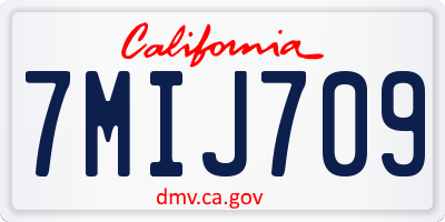 CA license plate 7MIJ709
