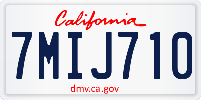 CA license plate 7MIJ710