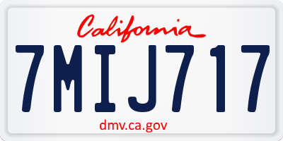 CA license plate 7MIJ717