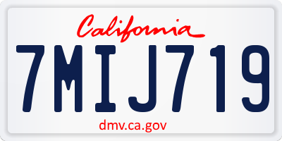 CA license plate 7MIJ719