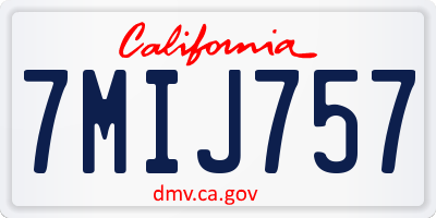 CA license plate 7MIJ757