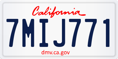 CA license plate 7MIJ771