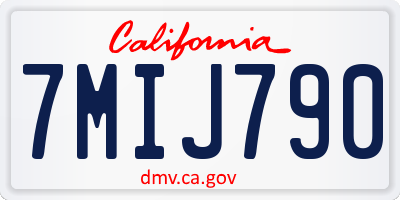 CA license plate 7MIJ790