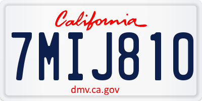 CA license plate 7MIJ810
