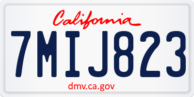 CA license plate 7MIJ823
