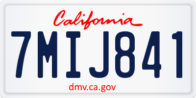 CA license plate 7MIJ841