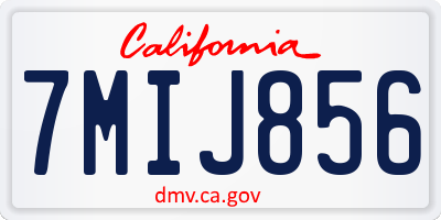 CA license plate 7MIJ856