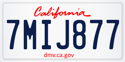CA license plate 7MIJ877