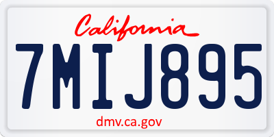CA license plate 7MIJ895