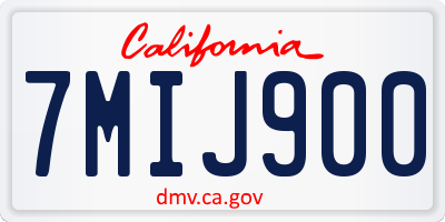 CA license plate 7MIJ900