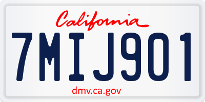 CA license plate 7MIJ901