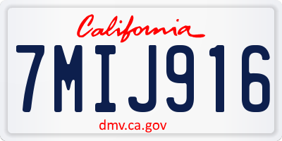 CA license plate 7MIJ916