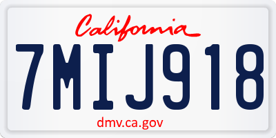 CA license plate 7MIJ918