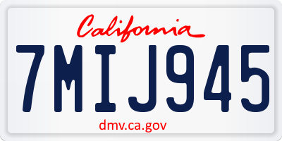 CA license plate 7MIJ945