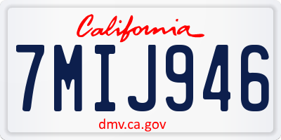 CA license plate 7MIJ946