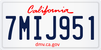 CA license plate 7MIJ951