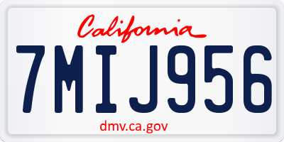 CA license plate 7MIJ956