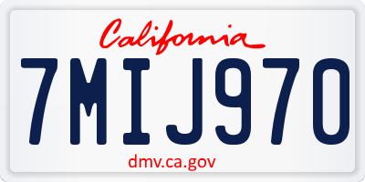 CA license plate 7MIJ970