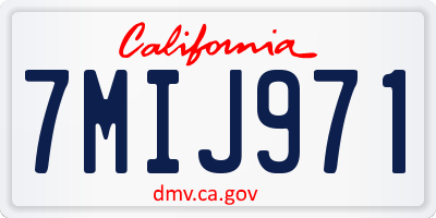 CA license plate 7MIJ971