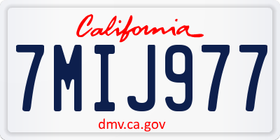 CA license plate 7MIJ977