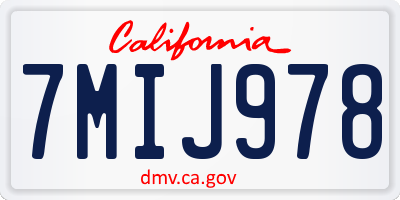 CA license plate 7MIJ978