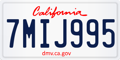 CA license plate 7MIJ995