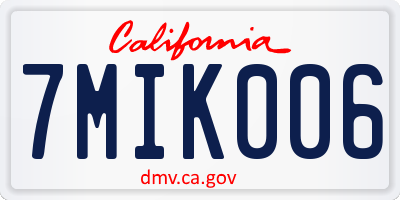 CA license plate 7MIK006