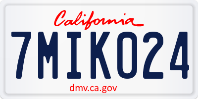 CA license plate 7MIK024