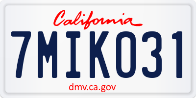 CA license plate 7MIK031