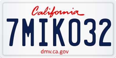 CA license plate 7MIK032