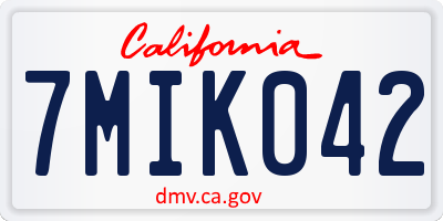CA license plate 7MIK042