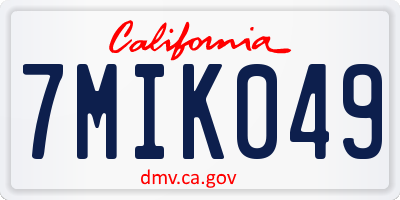 CA license plate 7MIK049