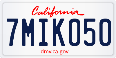 CA license plate 7MIK050