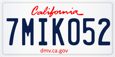 CA license plate 7MIK052
