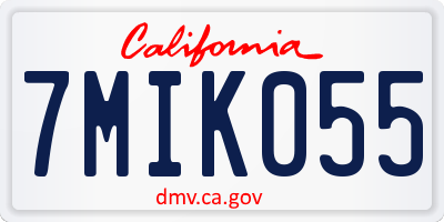 CA license plate 7MIK055