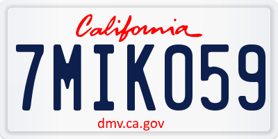 CA license plate 7MIK059