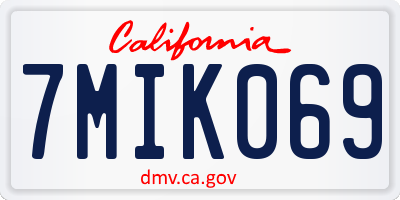 CA license plate 7MIK069