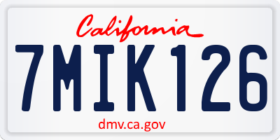 CA license plate 7MIK126