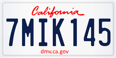 CA license plate 7MIK145