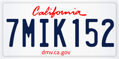 CA license plate 7MIK152