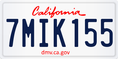 CA license plate 7MIK155