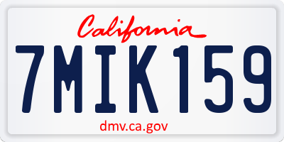 CA license plate 7MIK159