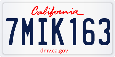 CA license plate 7MIK163