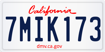 CA license plate 7MIK173