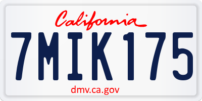 CA license plate 7MIK175