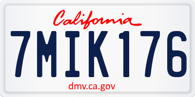 CA license plate 7MIK176