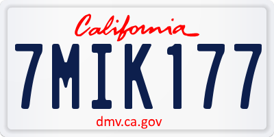 CA license plate 7MIK177