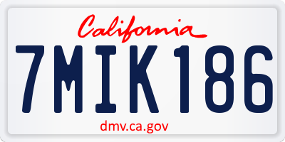 CA license plate 7MIK186