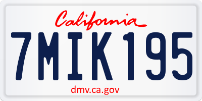 CA license plate 7MIK195
