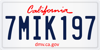 CA license plate 7MIK197